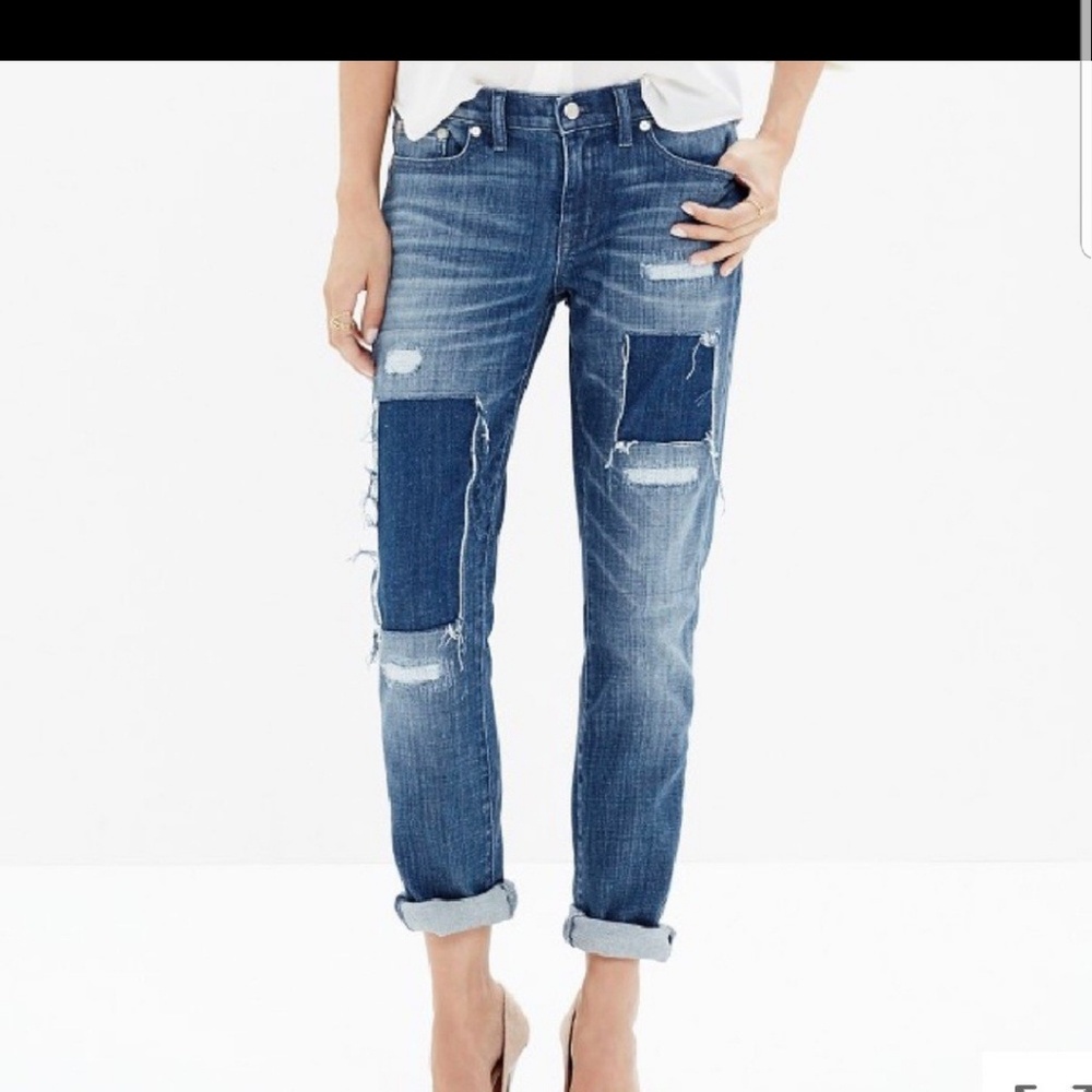 Madewell The Slim Boyjean: Patched-Up Edition